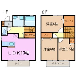 ワンダースクエア赤池Ⅱの物件間取画像